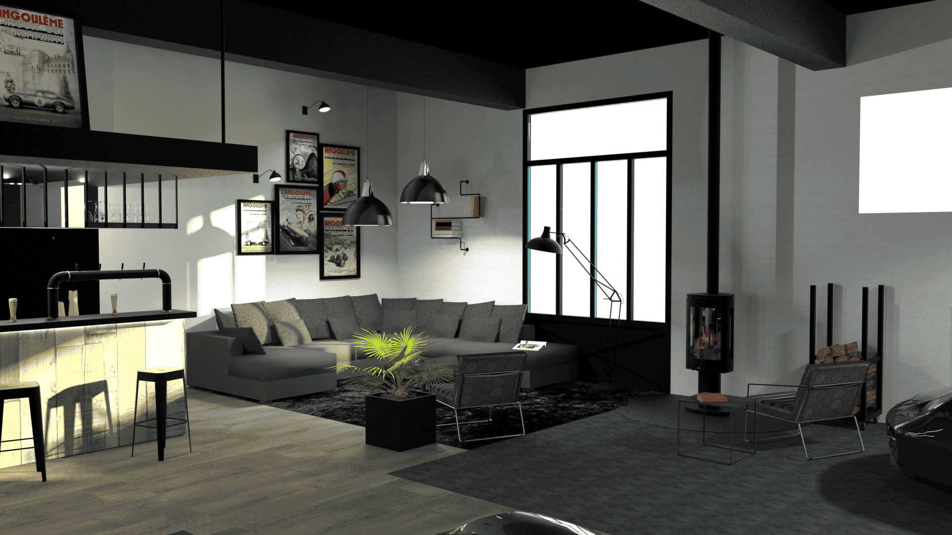 Garage aménagé